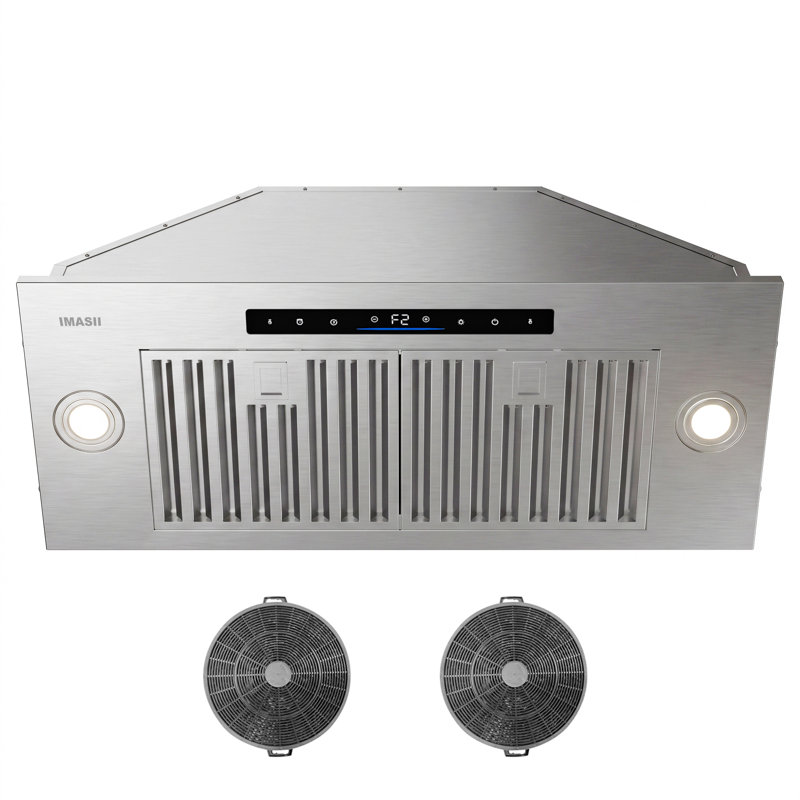 Hotte de cuisine encastrée de 30 po 900 pi³ / min avec hotte de cuisine encastrée avec geste et télécommande BRano, comprend 2 filtres à charbon pour une utilisation sans conduit