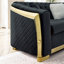 Canapé modulaire en L Chesterfield, canapé capitonné à boutons avec 5 coussins-639893024