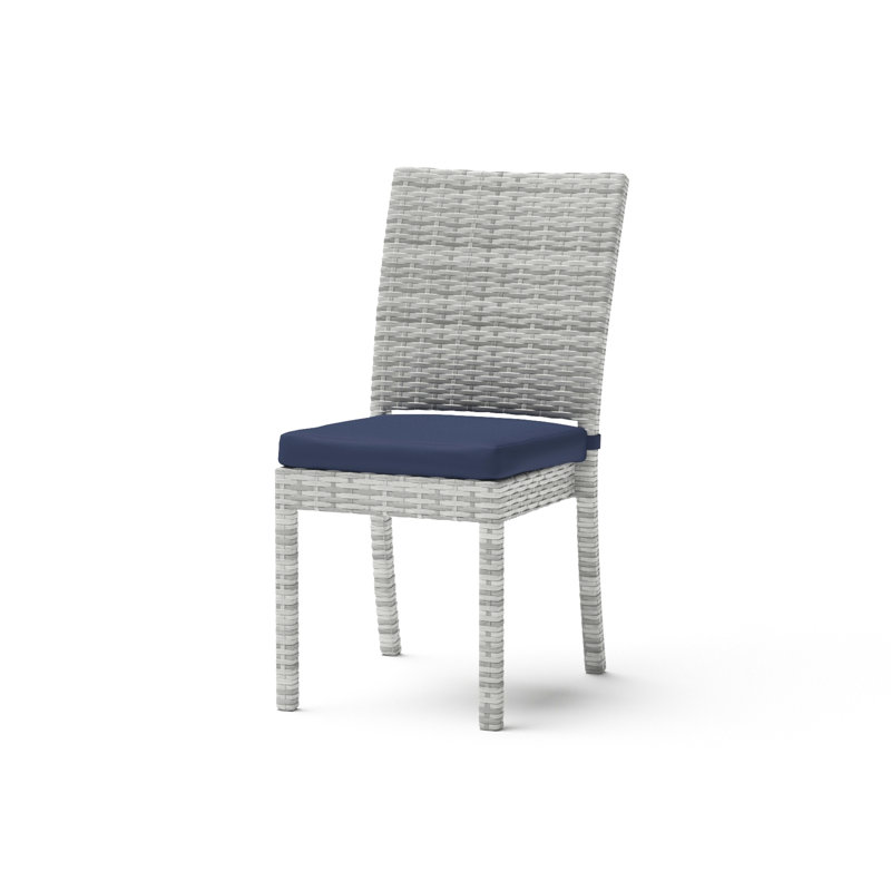 Chaises de patio Fionnula Sunbrella, Bleu marine, Gris
