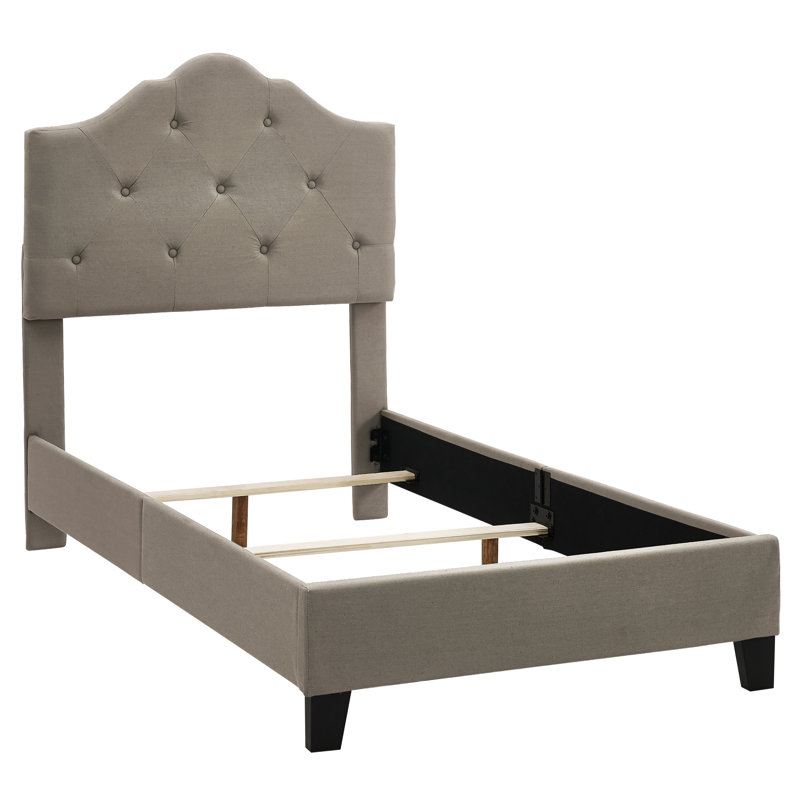 Lit tapissier standard Aquino, Simple, Ardoise