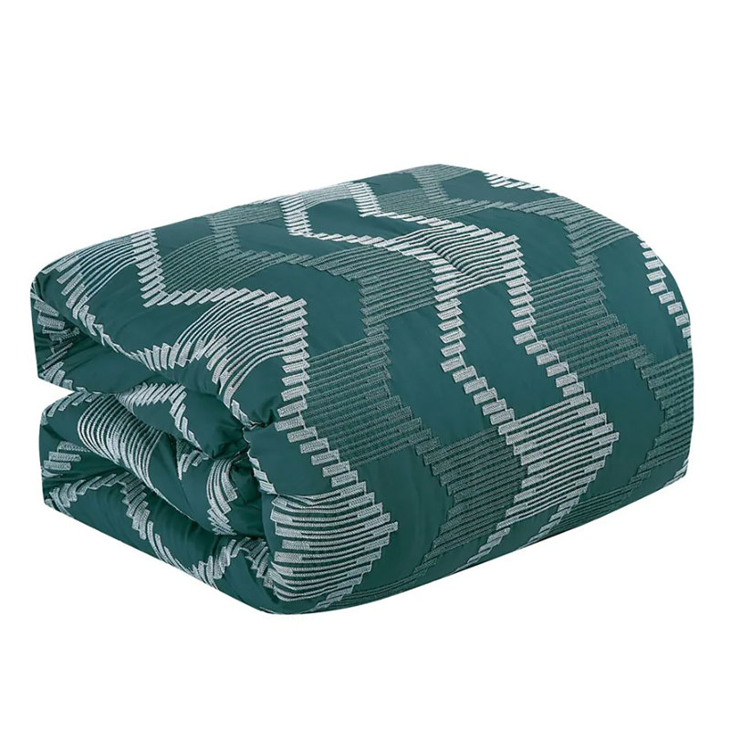 7 Piece Teal Boho Embroidery Soft Bedding Comforter Set, King Comforter + 6 Additional Pieces Included