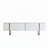 Luxe Modern White TV Stand with Gold Legs