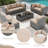 11-Piece Outdoor Furniture Seating Group with Fire Pit Table-2178362-2178309