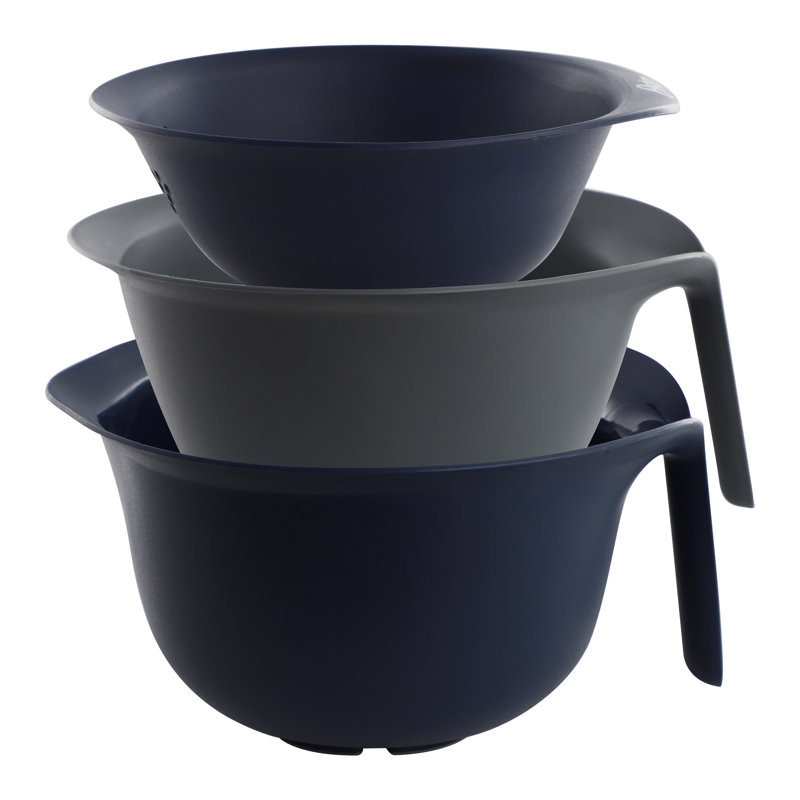 Ensemble de 3 passoires emboîtables en plastique bleu foncé Oster Bluemarine