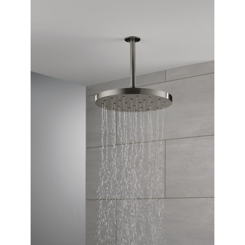 Rain Dual Shower Head with H2Okinetic Technology, Black Stainless