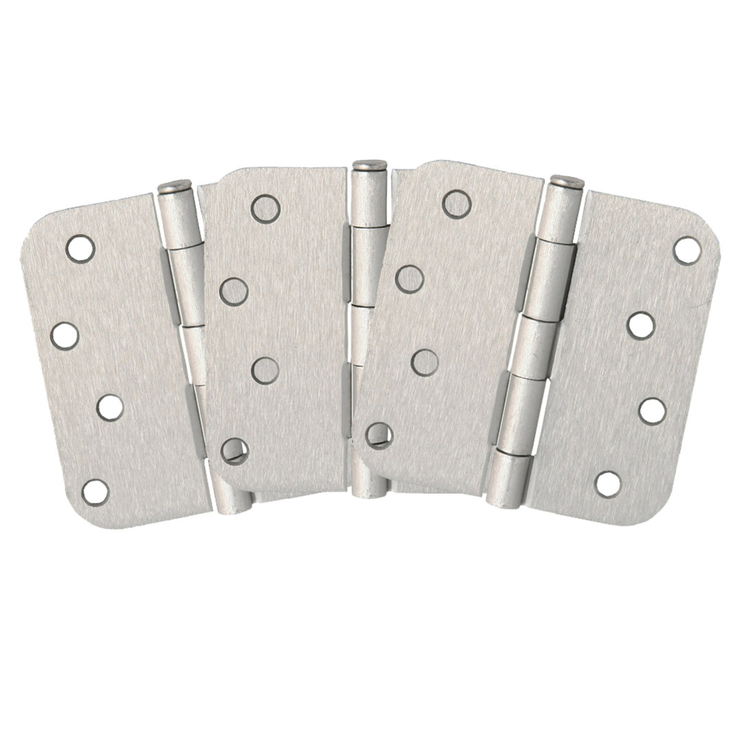 Door Hinge 4-Inch, 5/8-inch Radius, 3-Pack (Set of 3) Design House 