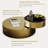 31.5 Inch Brushed Gold Coffee Table 2 Tiers Center Table With 360°Swivel Tabletop-1544696959-1544696956