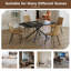 Ensemble de table de salle à manger rétractable en pierre frittée, il présente un design rectangulaire moderne, avec des pieds de table en acier au carbone noir et une structure à pieds croisés au bas. (Table + 4 chaises)-751379269