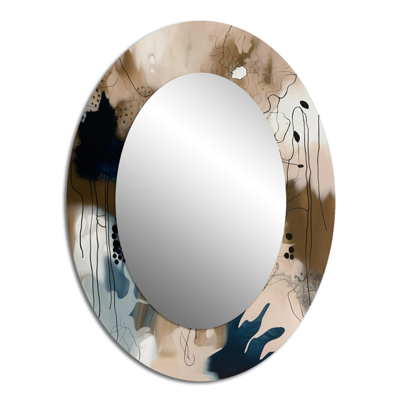 Miroir mural bleu moderne Blue Reflections II, 40 po x 30 po