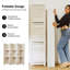 Paravent avec tablettes, écran en bois pliable de 5,6 pi avec charnières doubles-1152288714-1152288726