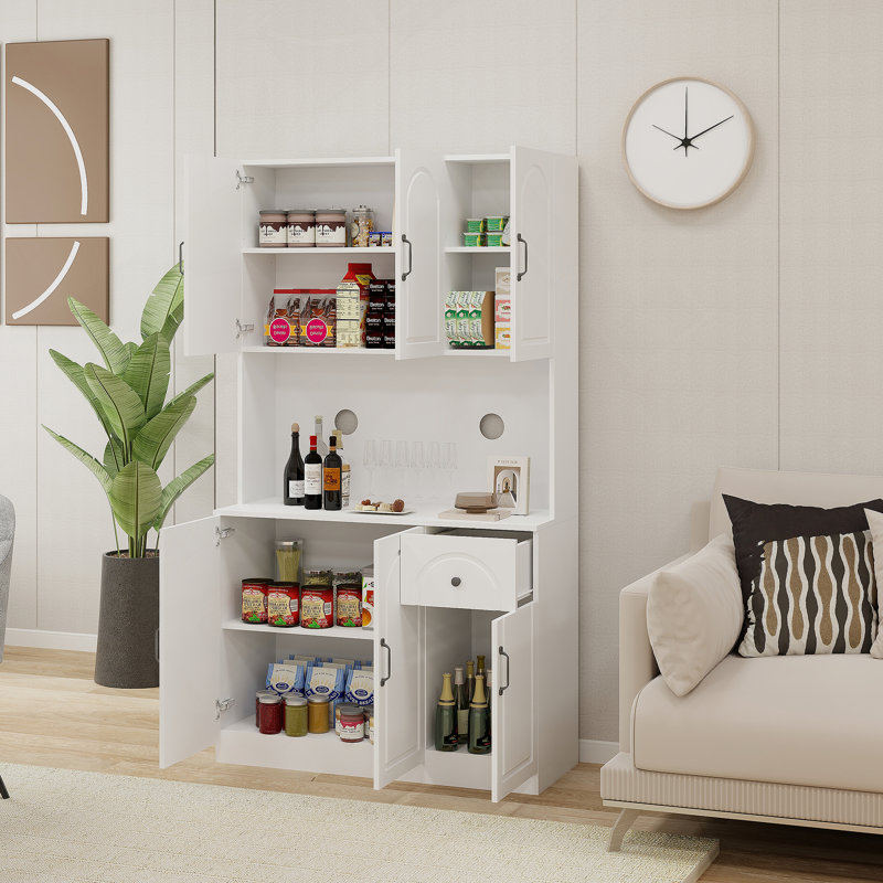Armoire de rangement 71 po avec comptoir pour four à micro-ondes 71 po