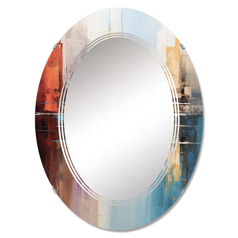 Berkine - Miroir mural abstrait ovale, 30 po x 20 po