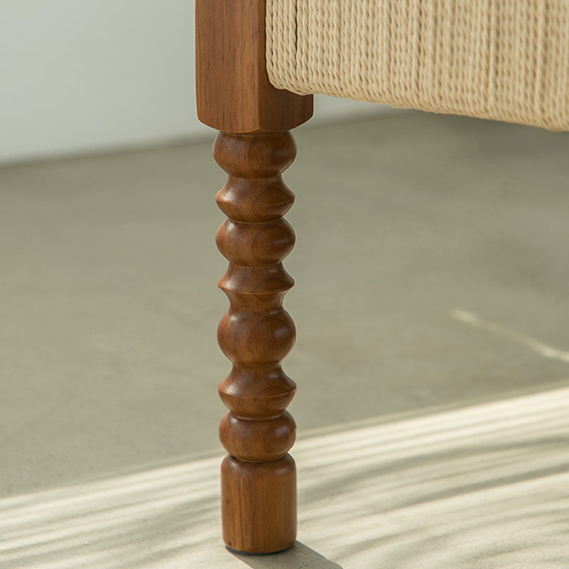 Banc rembourré en noyer foncé, Noyer clair