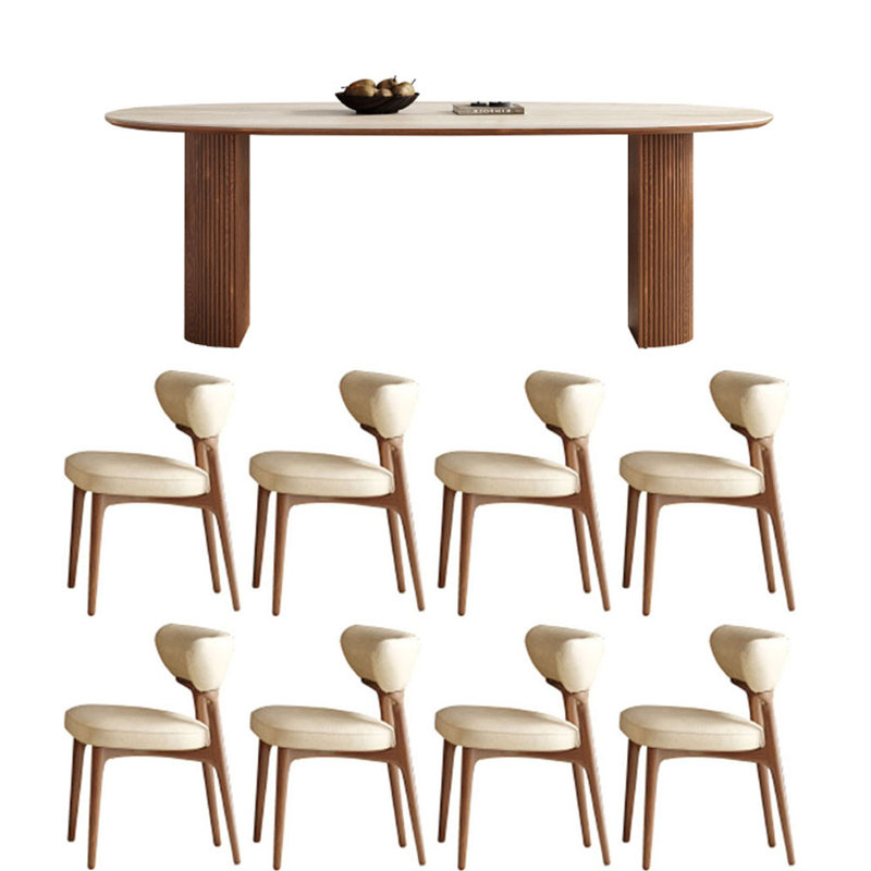 Ensemble de salle à manger et de table en pierre Cave, H 29,52 po x L 94,48 po x l 39,37 po