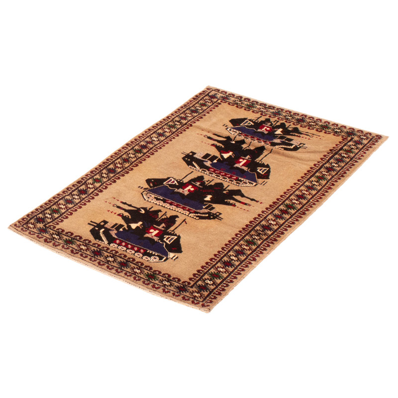 Tapis brun clair Largeros War 3 pi 0 po x 4 pi 7 po