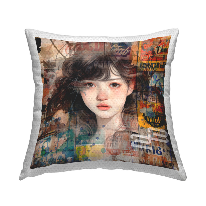 Polyester Throw Square Indoor/Outdoor Pillow Cover & Insert