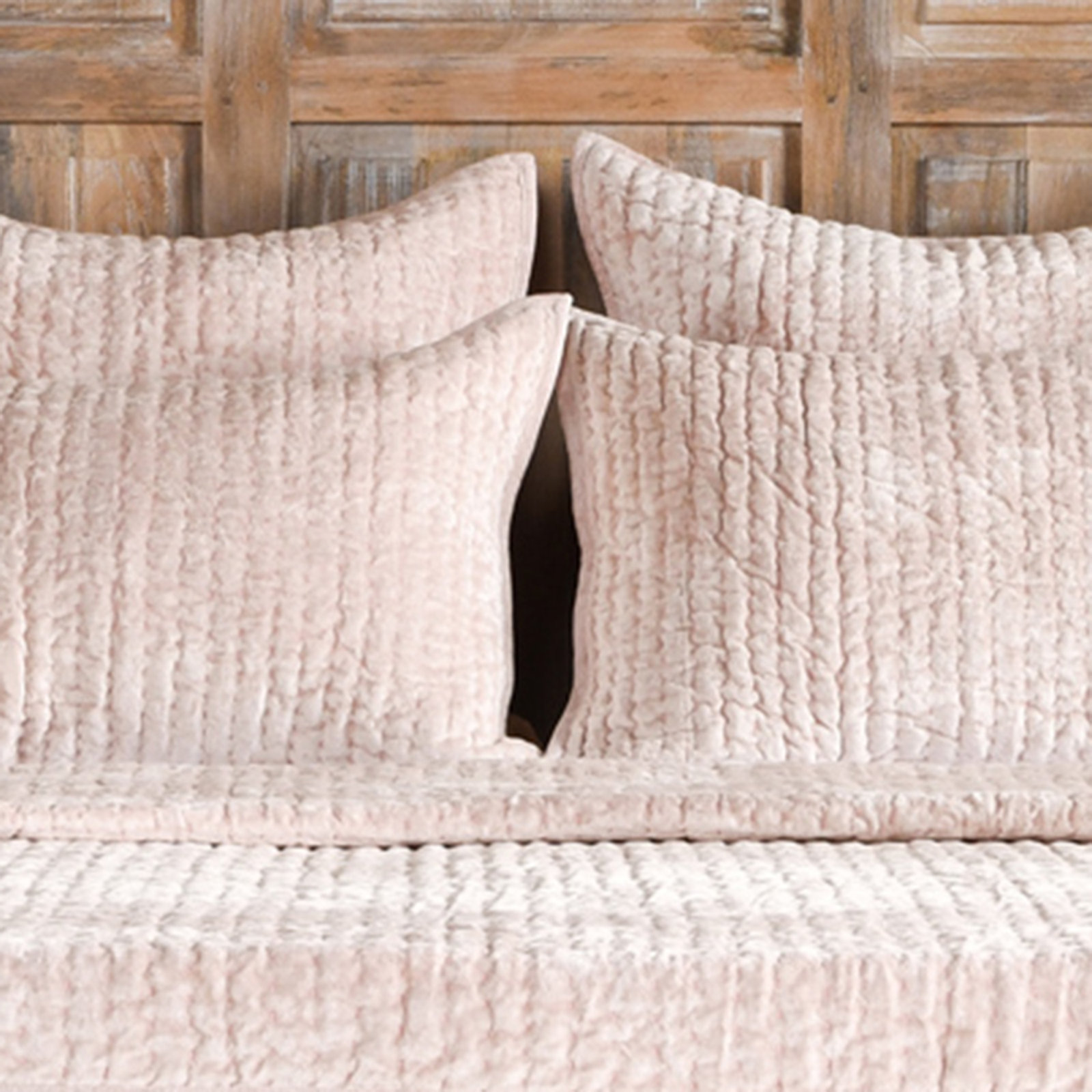 Velvet Quilt Set, Queen Quilt, Bliss Pink