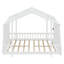 Lit plateforme double avec baldaquin en tissu transparent et guirlande lumineuse, blanc-694108008-694108011