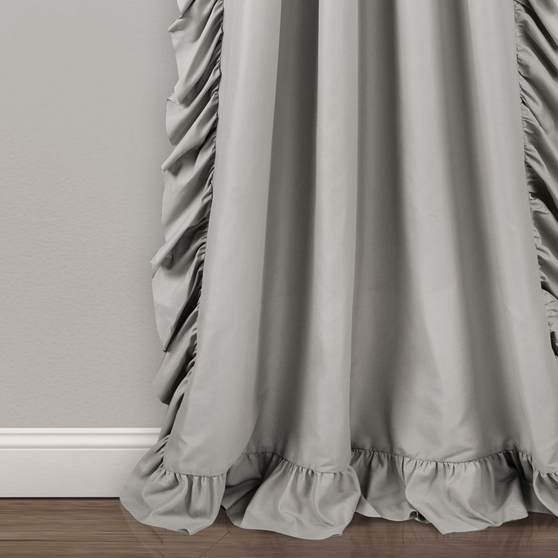 Paire de rideaux semi-transparents Reyna, Gris clair, L 54 po x L 84 po