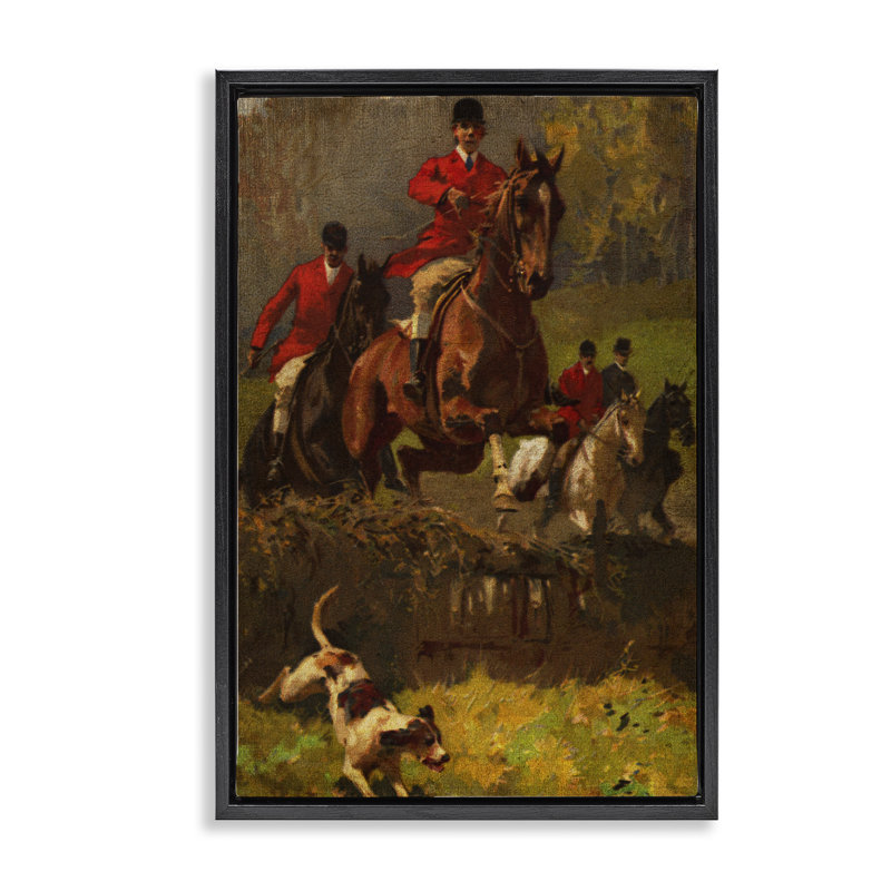  Toile de scène de chasse classique par Tina Higgins Designs, Inc., Cadre flottant noir de jais, H 25 po x l 17 po