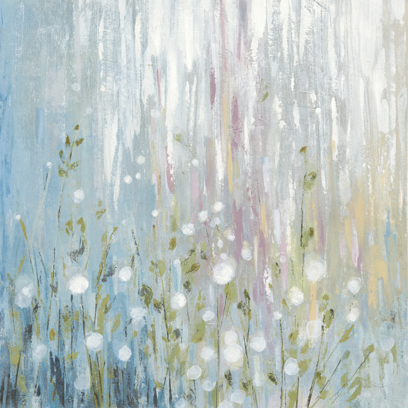 January Branches Blue Green by Silvia Vassileva - Wrapped Canvas Painting, 122cm H x 122cm W