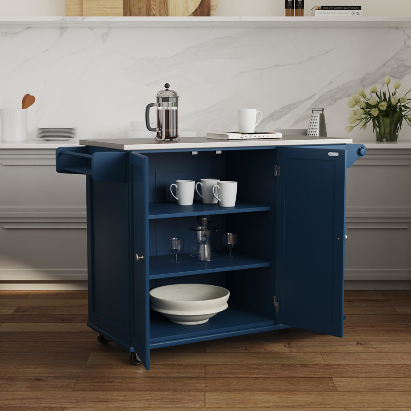 Taniha Kitchen Cart, Blue