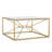 Matte Gold Coffee Table with Glass Top