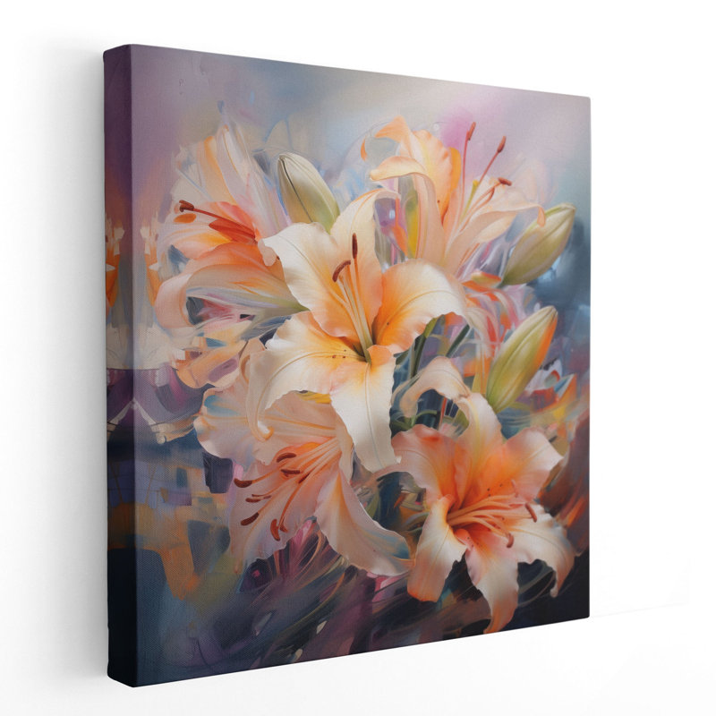 Décoration murale florale | Dreamy Lily Abstraction 2, Papier, H 24 po x l 24 po x P 0,02 po