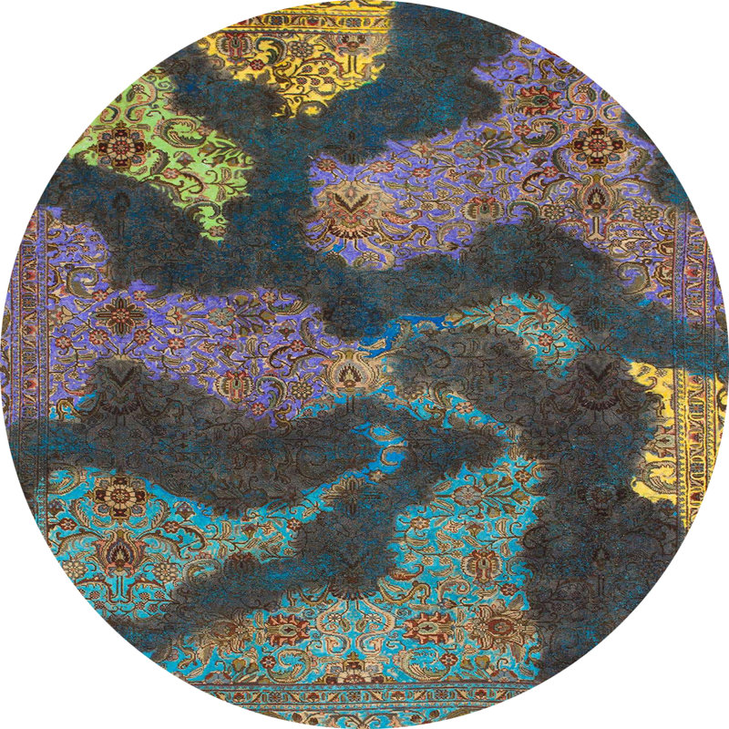 Tapis abstrait moderne 1284, Rond 8 pi