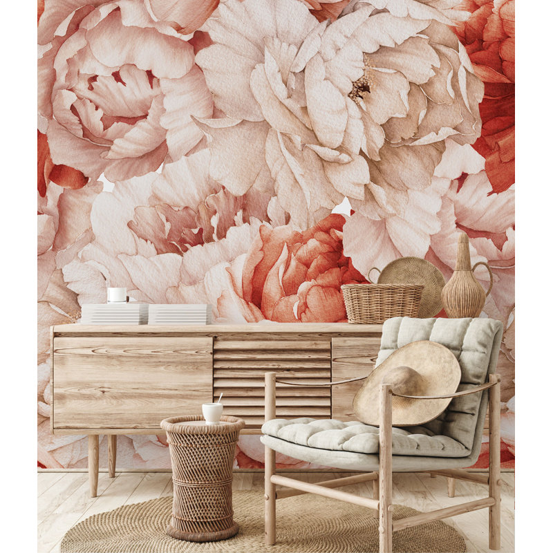 Austreng Floral Wall Mural, 8.34" L x 100" W, Paper