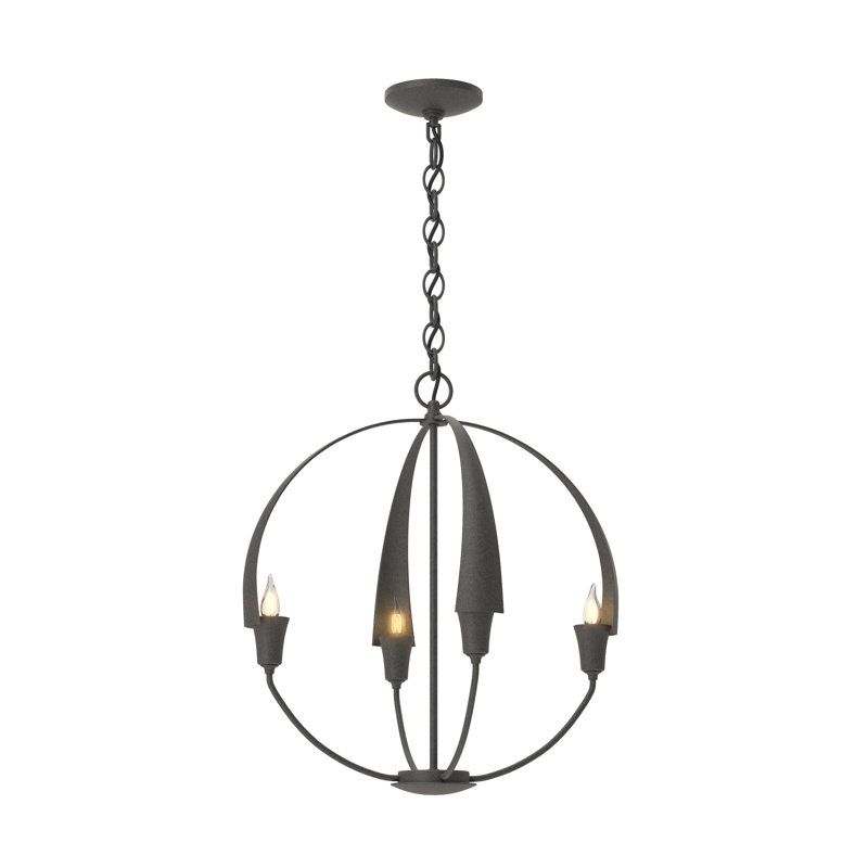 Cirque 4 - Light Sphere Globe Chandelier, 20.7" H x 19" W x 19" D, Natural Iron