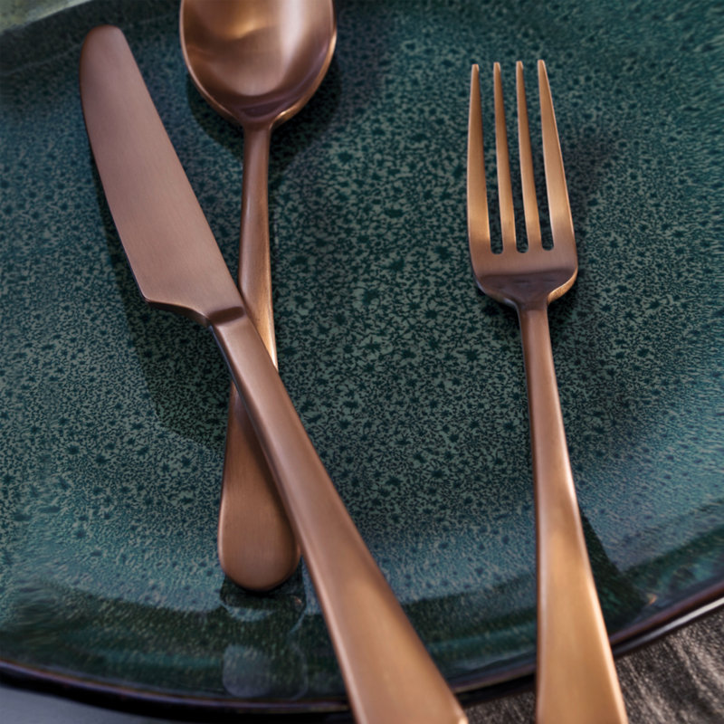 Mirabella 5 Piece Flatware Set, Service for 1, Copper