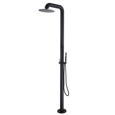 Douche d'extérieur autoportante en acier inoxydable 304
