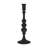 12" Black Glass Tabletop Taper Candlestick