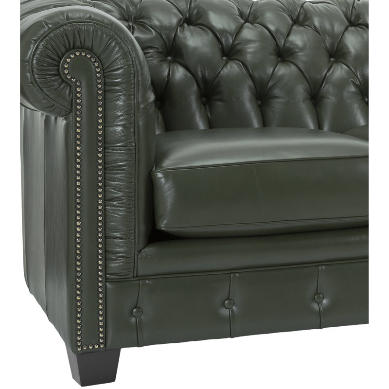 Melany 86'' Upholstered Sofa, Green
