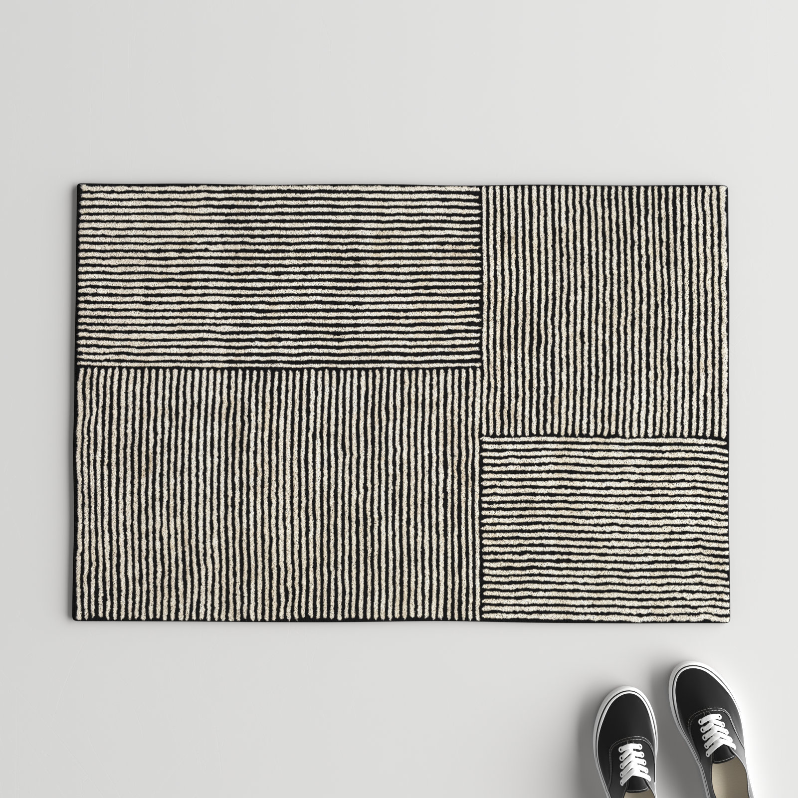 Balos Hand-Tufted Striped Rug, Rectangle 2' x 3'