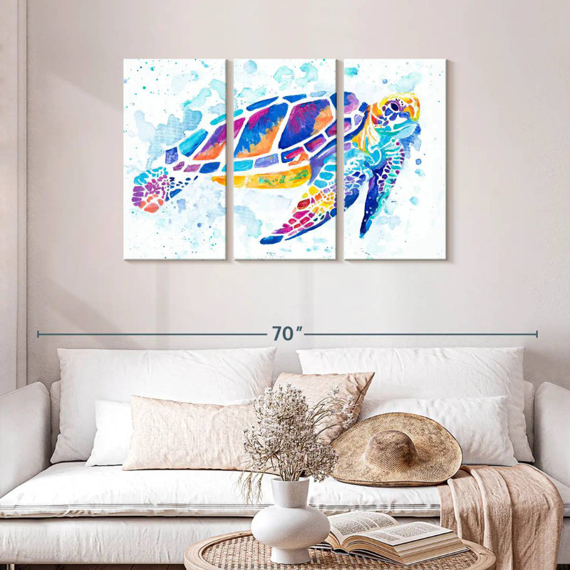 Brampt Vibrant Sea Turtle, 28" H x 45" W