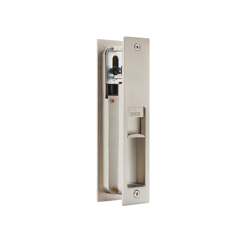 Gemini Pocket Door Lock, Satin Chrome