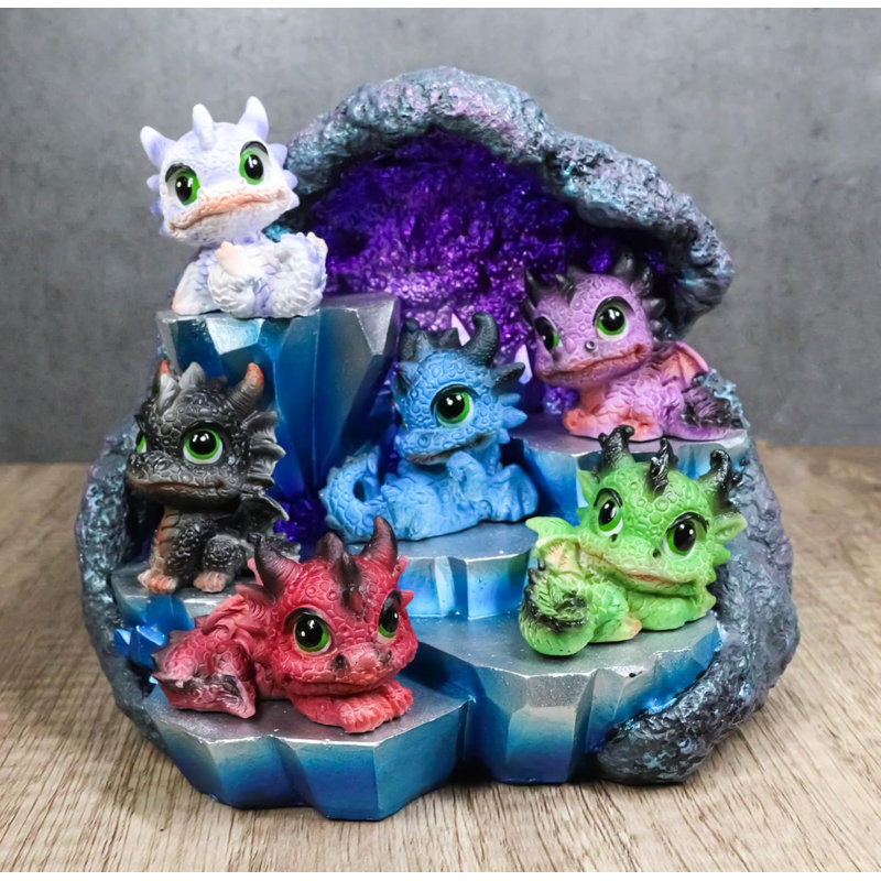 Mini figurines fantaisistes de bébés dragons avec DEL