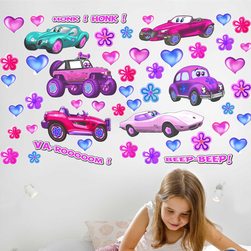 Décalcomanie murale multi-pak fille cars