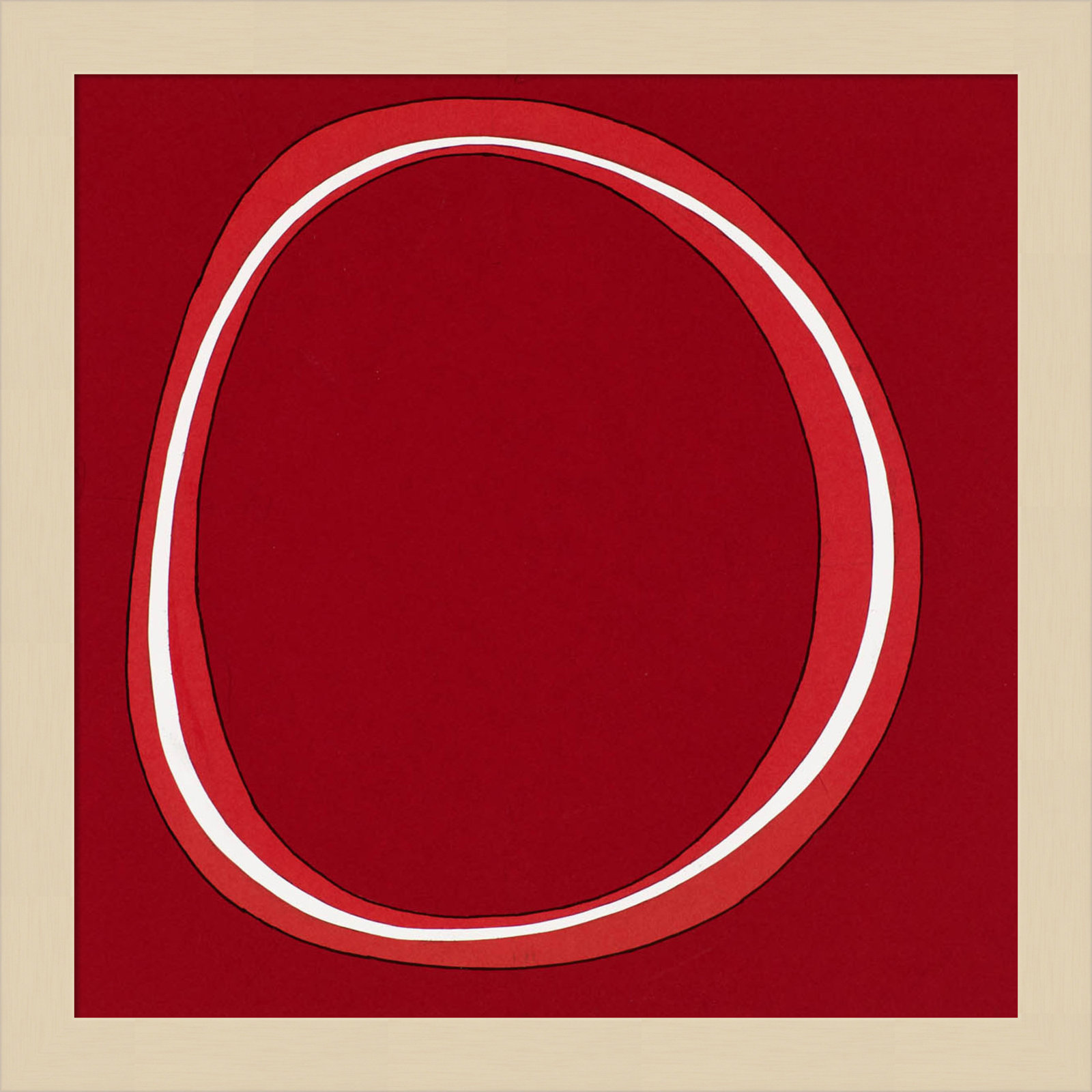 Red Circle Print by Alex Dunn, Brown, 13" H x 13" W