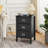 Miramontes Set of 2 Nightstands with Charging Station Black End Table USB Ports Power 3 Drawers Bedside Tables for  Bedroom-1334910196