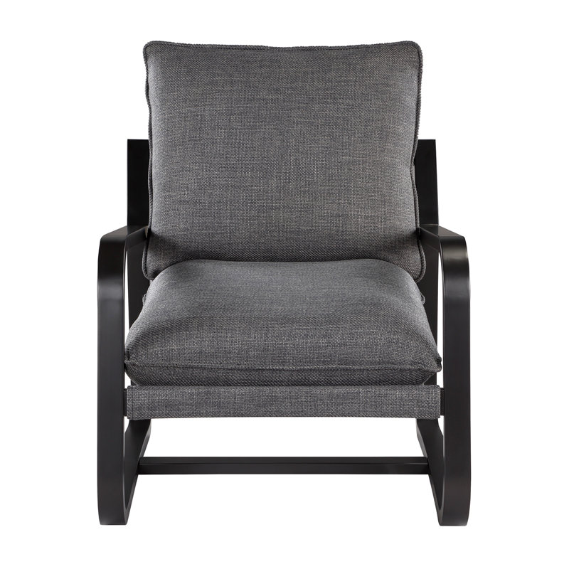 Blaire Sling Chair Upholstered In  Fabric With Metal Frame, Gray