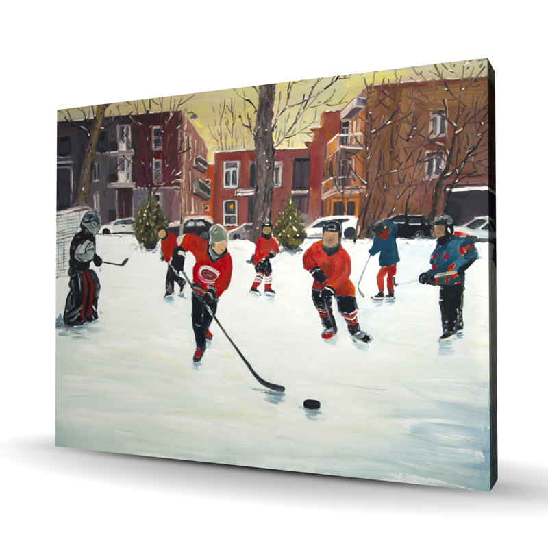 Young Hockey Players Canvas | Man Cave Hobbies Decor