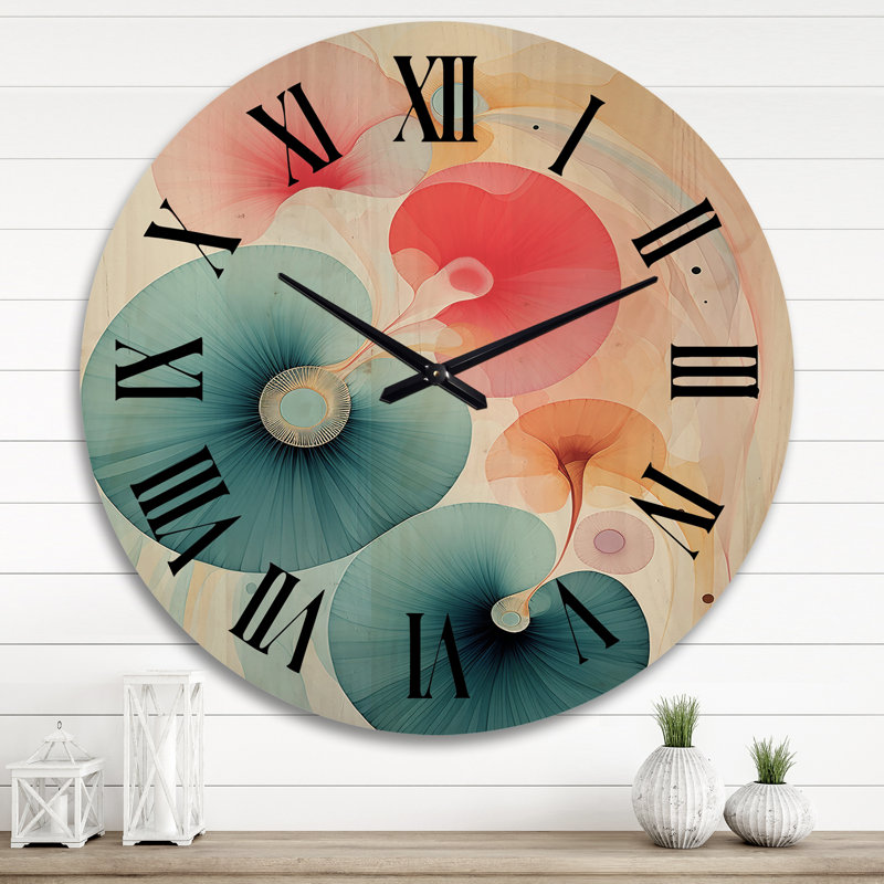 Horloge murale Tender Awakeningin Retro BlueI - Modern, Très grand