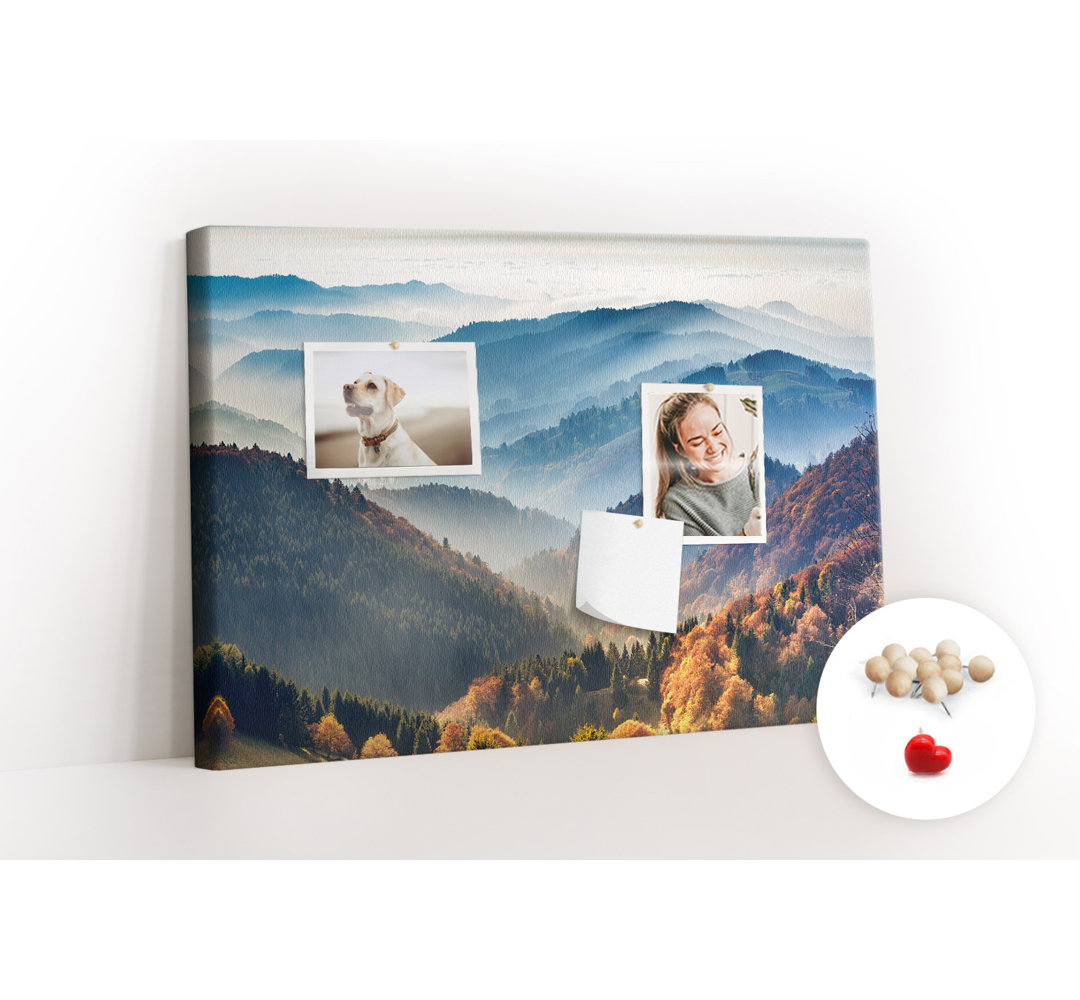 Wall Mounted bulletin board print home decor kitchen notice board home office corkboard Mountain landscape