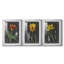 Midnight Tulip IV - reproduction encadrée sur mesure de qualité supérieure mate - 3 pièces-1989204247