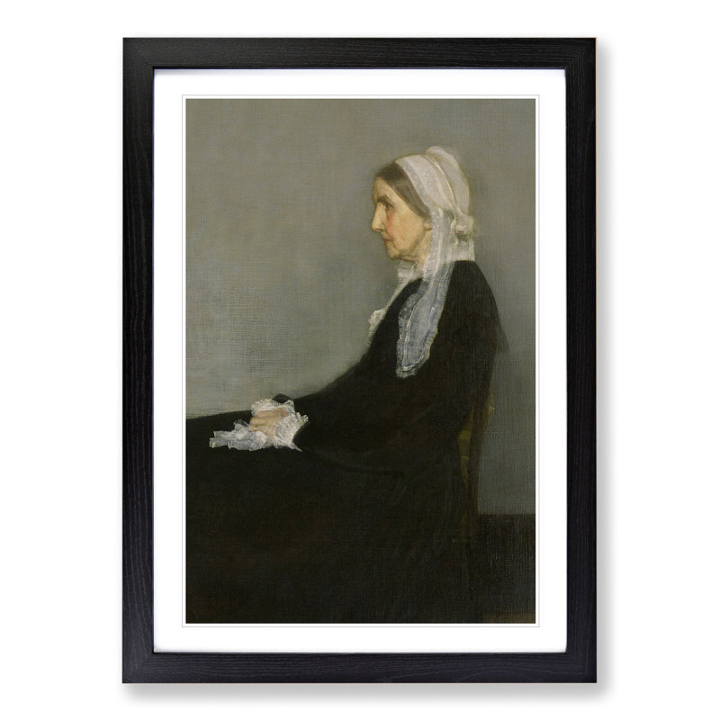 Artists Mother Vol.2 by James Mcneill Whistler - Picture Frame Painting, Black Framed, 36cm H x 27cm W x 2cm D