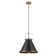 1-Light Matte Brass Pendant Lighting with Matte Black Shade