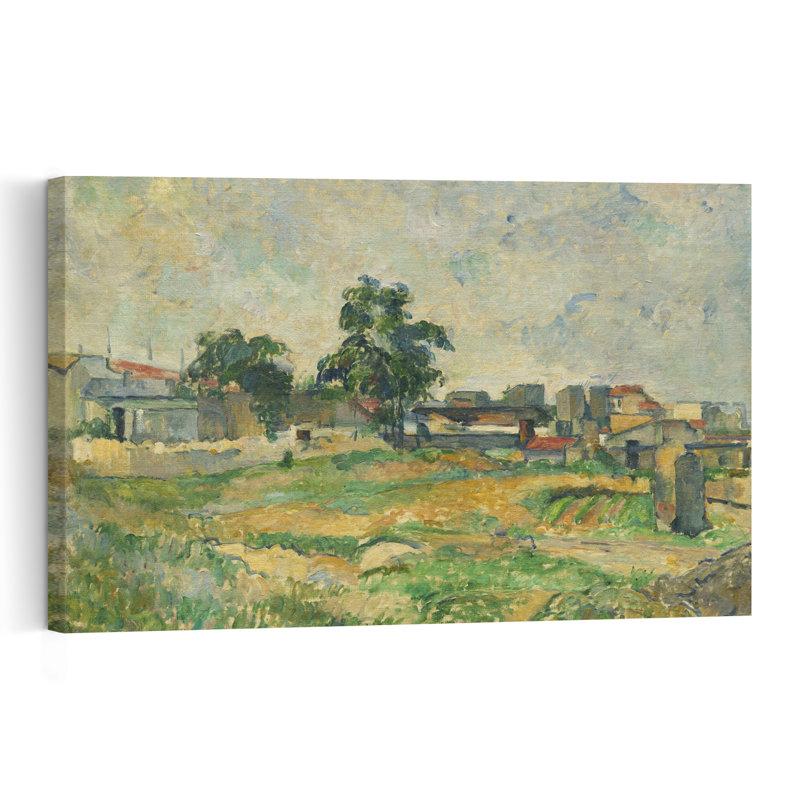Paysage près de Paris, vers 1876. Estampe d'art mural représentant un paysage d'architecture contemporaine.